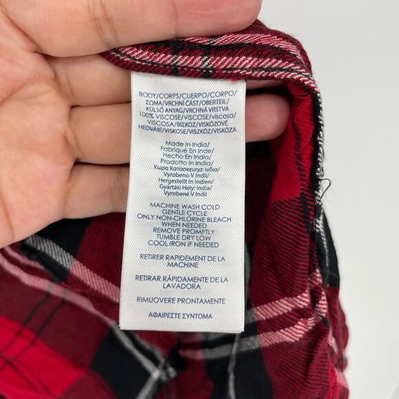 Chaps Long Sleeve Button-Up Plaid Top Size Large - Picture 6 of 6